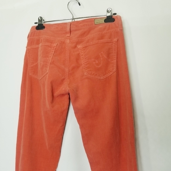 AG Adriano Goldschmied Stevie Slim Straight Corduroy Cropped‎ 26 R Burnt Orange - Picture 9 of 13